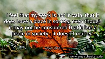 Englisches Zitat von Yoko Ono als Bild