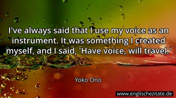 Englisches Zitat von Yoko Ono als Bild